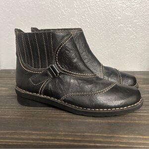 Downtown Girl Brown Leather Boots Ankle  Size 7 Y2K Alt Grunge 90's